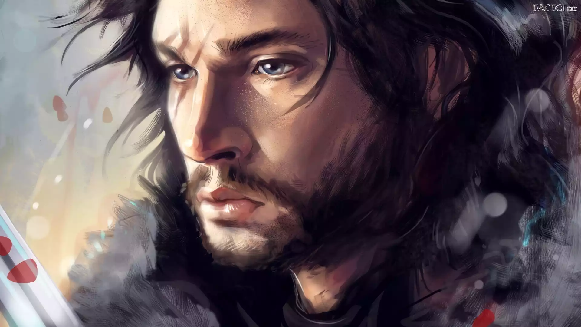 Grafika 2D, Jon Snow, Mężczyzna, Twarz, Postać