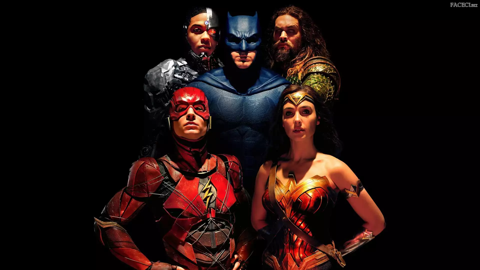 Gal Gadot - Wonder Woman, Ray Fisher - Cyborg, Film, Ezra Miller - Flash, Jason Momoa - Aquaman, Liga Sprawiedliwości, Justice League, Ben Affleck - Batman