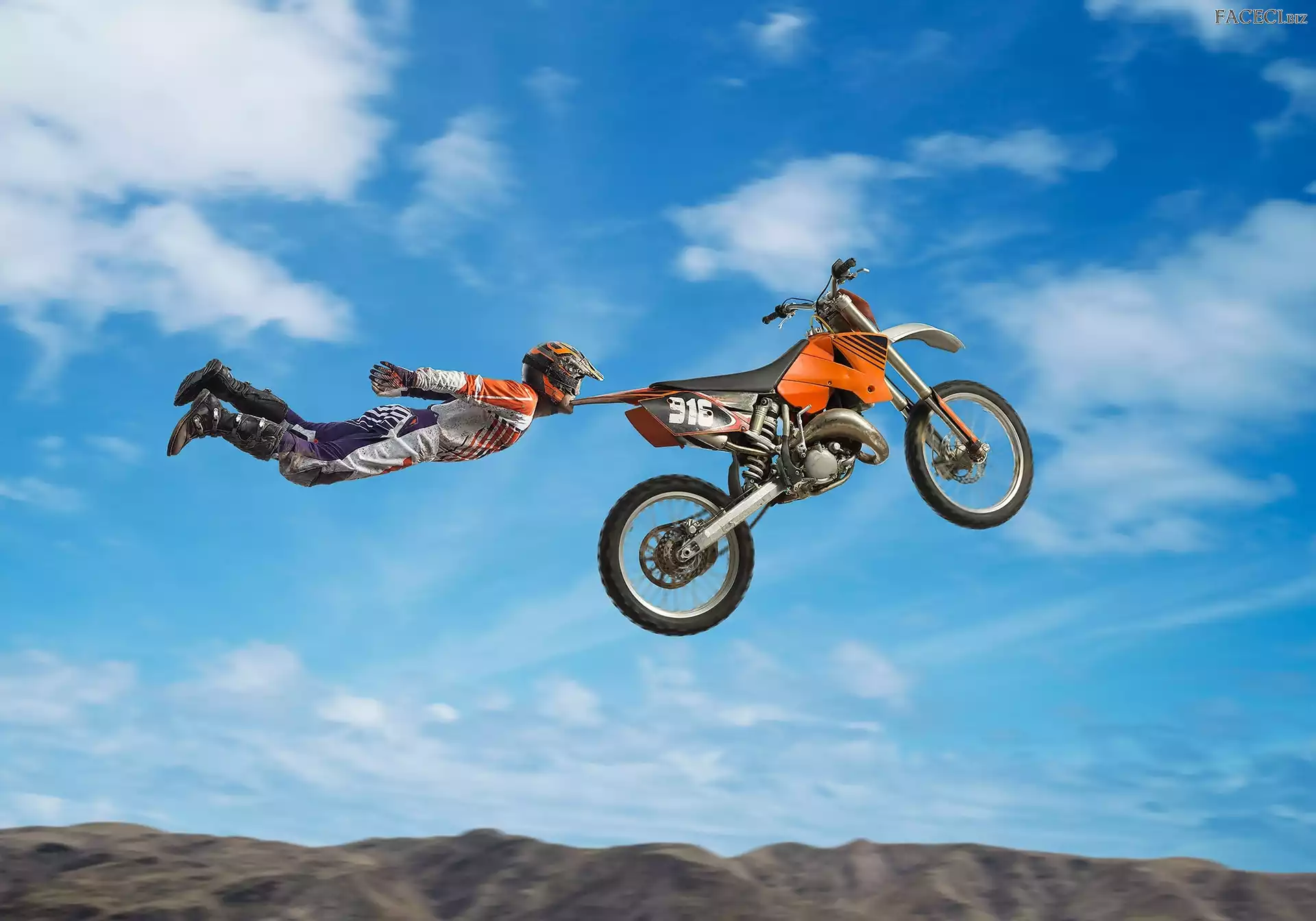 Śmieszne, Mężczyzna, Motocykl