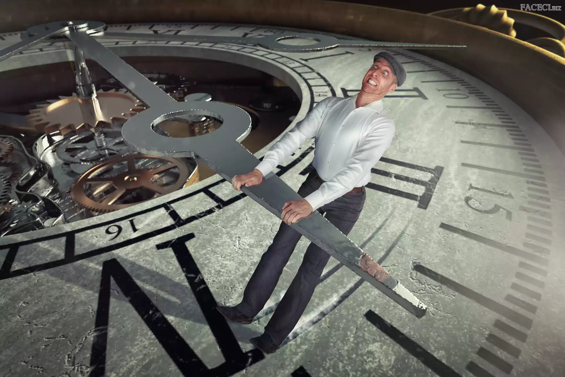 Wskazówka, Mężczyzna, Zegar