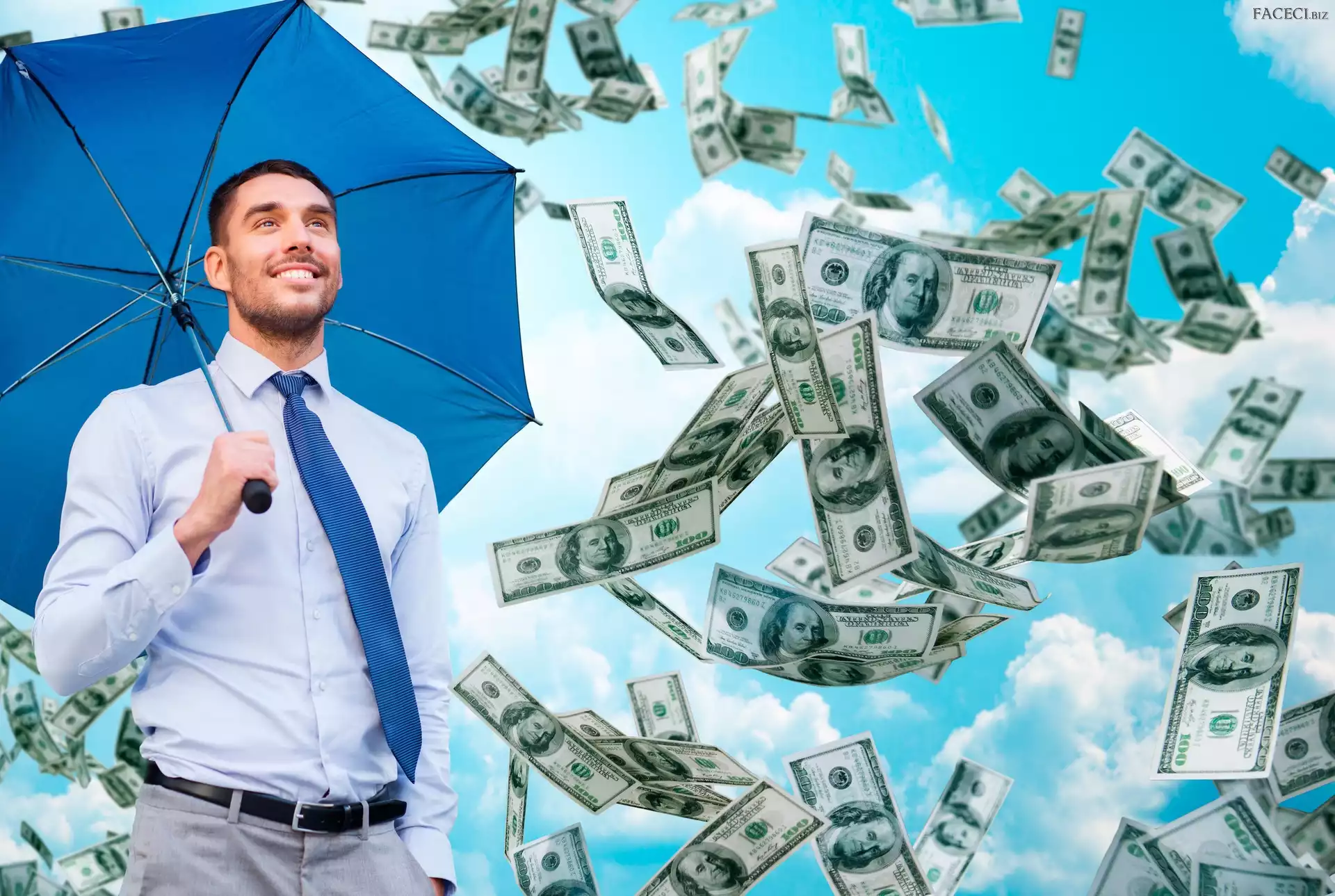 Parasol, Pieniądze, Mężczyzna, Dolary