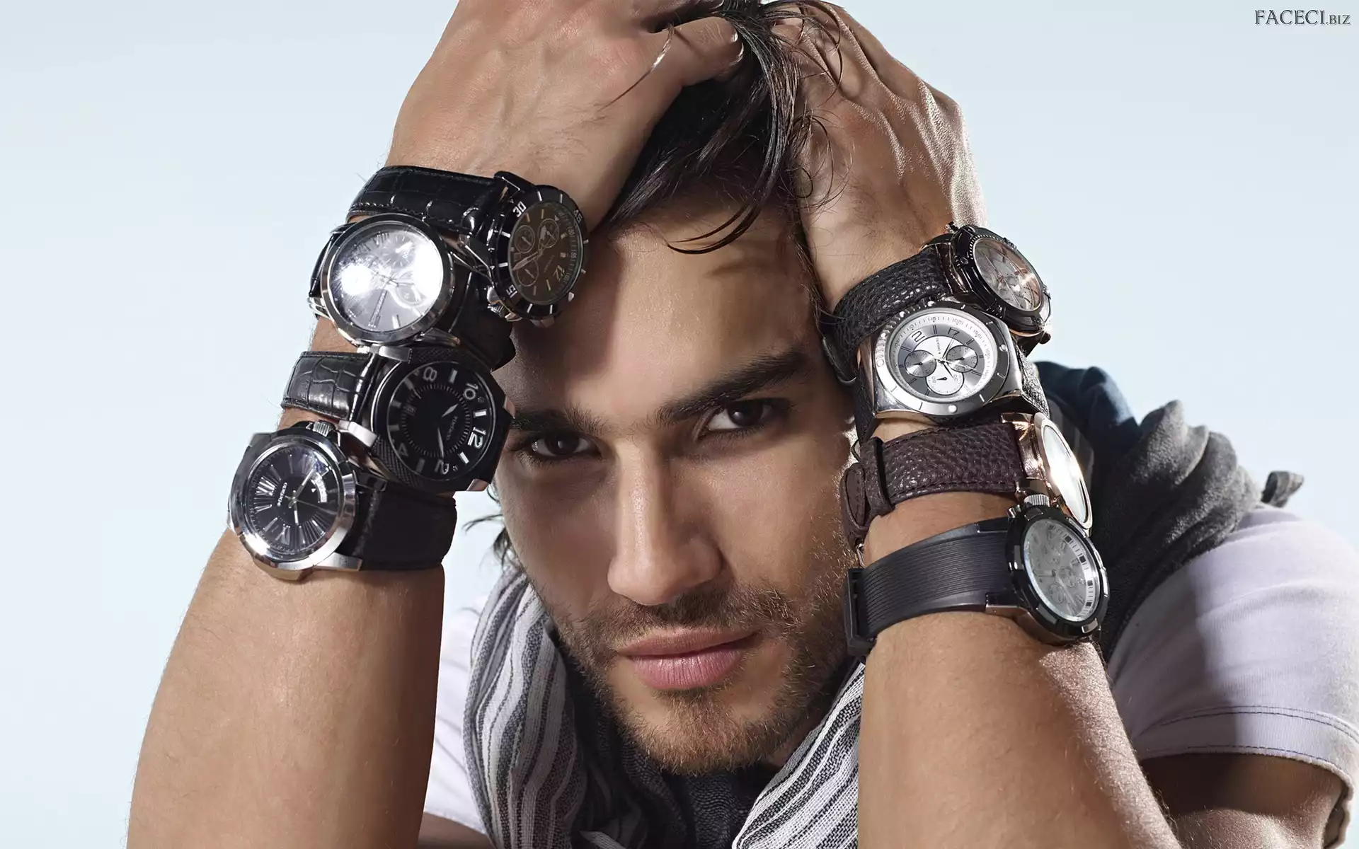 Przystojny, Zegarki, Młody, Mężczyzna